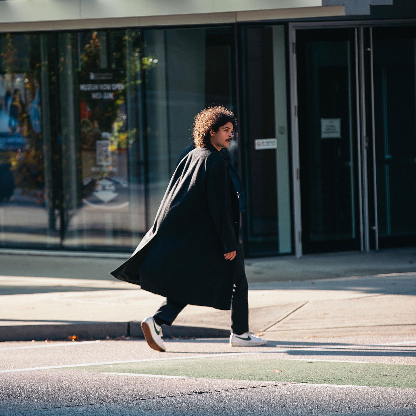 Man crossing the road